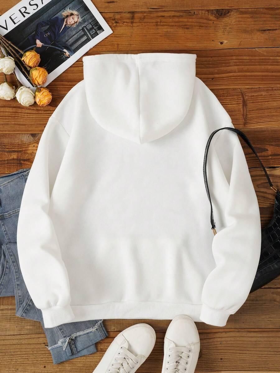 Women's White Fleece Hoodies